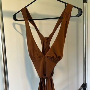 Women’s Urban Outfitters brown crop top.